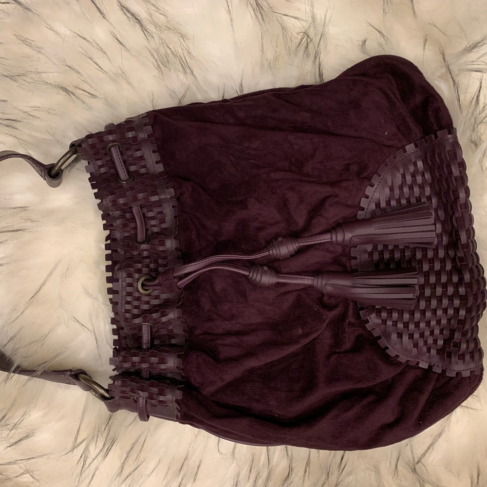 Wine color bucket bag